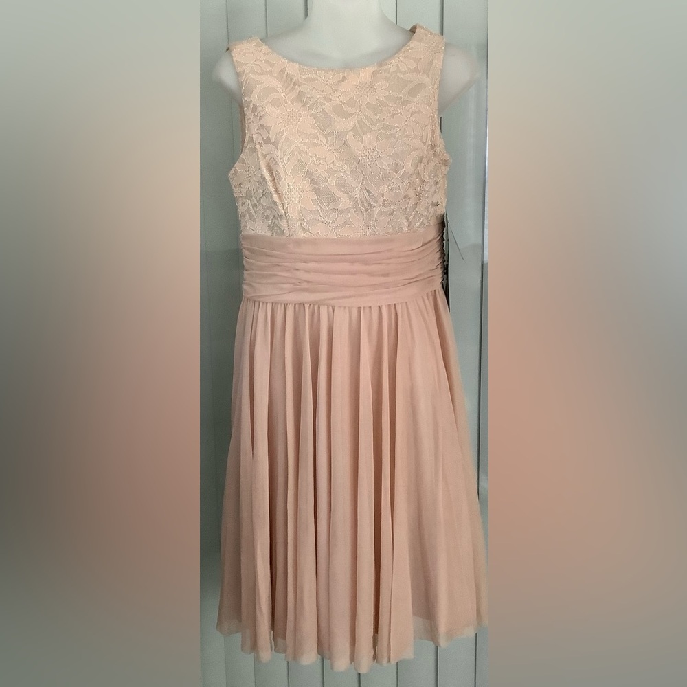 JH Evenings blush pink sleeveless dress